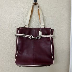 Burgundy Vintage Coach Purse- J3S- 7532